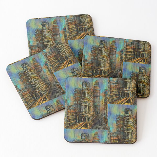 Item preview, Vibrant Futuristic Cityscape – Colorful Architectural Sketch designed and sold by IlustratorCAT.