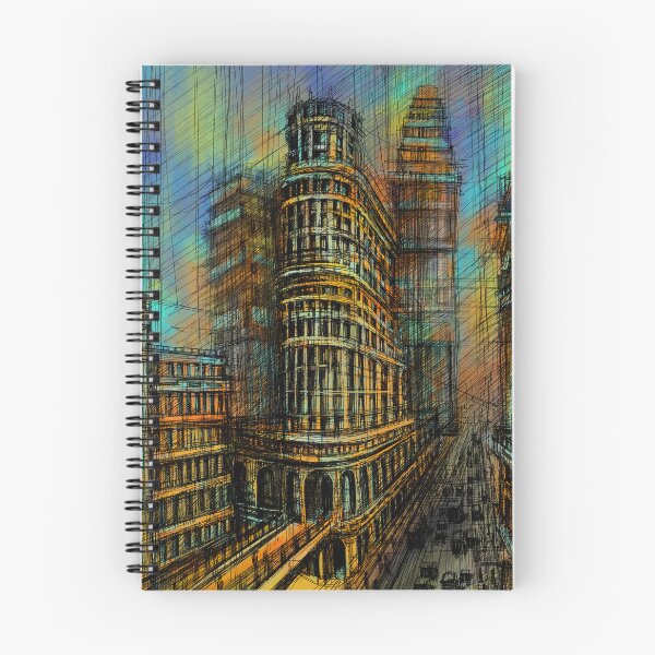 Item preview, Vibrant Futuristic Cityscape – Colorful Architectural Sketch designed and sold by IlustratorCAT.