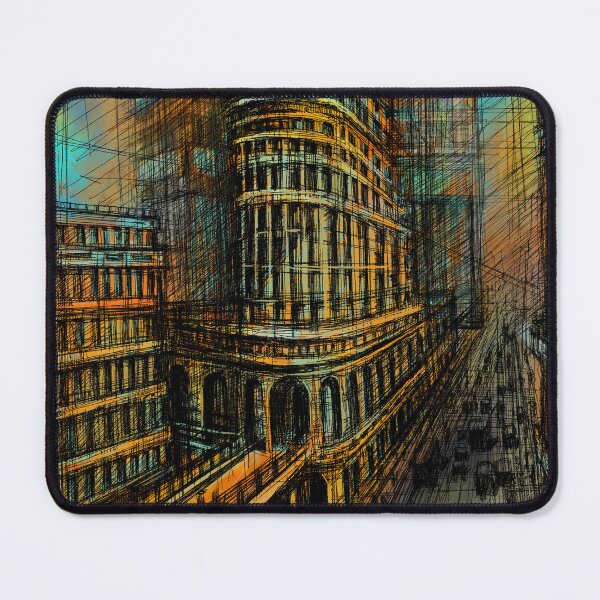 Item preview, Vibrant Futuristic Cityscape – Colorful Architectural Sketch designed and sold by IlustratorCAT.