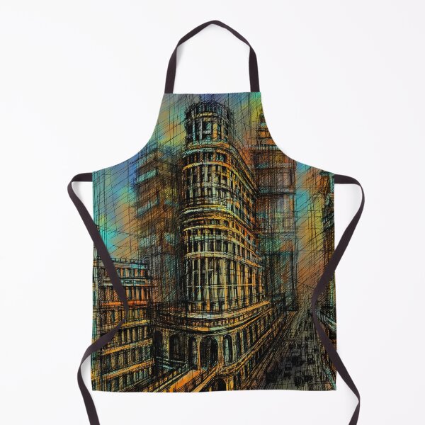 Item preview, Vibrant Futuristic Cityscape – Colorful Architectural Sketch designed and sold by IlustratorCAT.