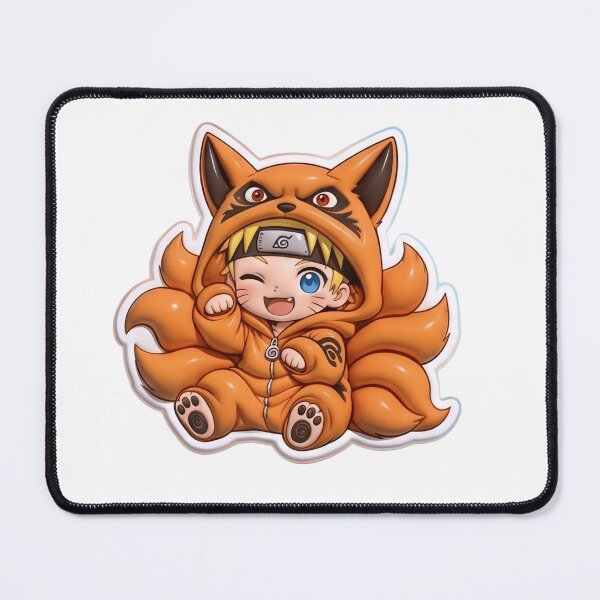 Item preview, Kawaii Chibi Ninja Boy - Nine-Tailed Fox Onesie Anime Sticker designed and sold by BlackSyeth.