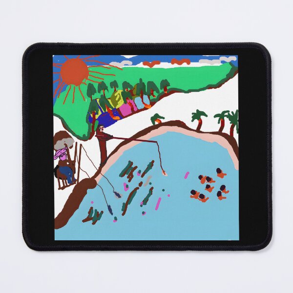Item preview, Whimsical Fishing Scene Artwork designed and sold by J-Mindful.