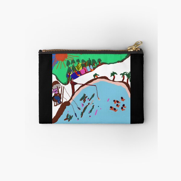Item preview, Whimsical Fishing Scene Artwork designed and sold by J-Mindful.