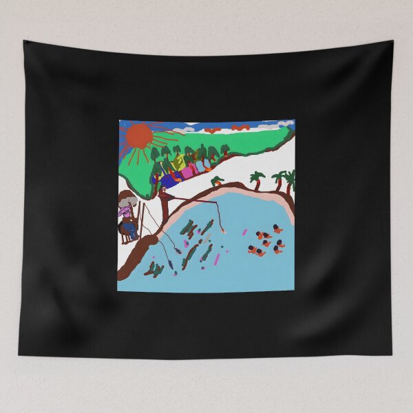 Item preview, Whimsical Fishing Scene Artwork designed and sold by J-Mindful.