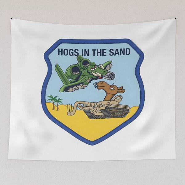 Item preview, USAF A-10 Warthog "Hogs In The Sand" Desert Deployment Patch designed and sold by CharlieDesings.