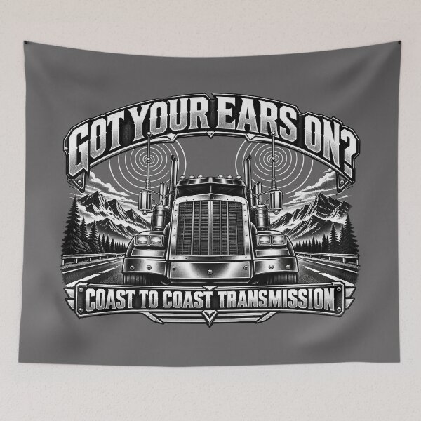 Item preview, Got Your Ears On Coast To Coast Transmission - Semi Truck CB Antennas Night Art designed and sold by NomadForge.