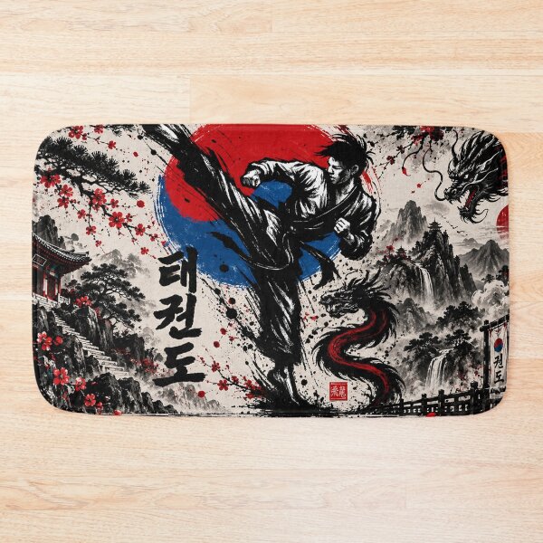 Item preview, Taekwondo Warrior Korean Martial Arts Dragon designed and sold by Fei Long Design Hub.