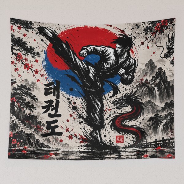 Item preview, Taekwondo Warrior Korean Martial Arts Dragon designed and sold by Fei Long Design Hub.