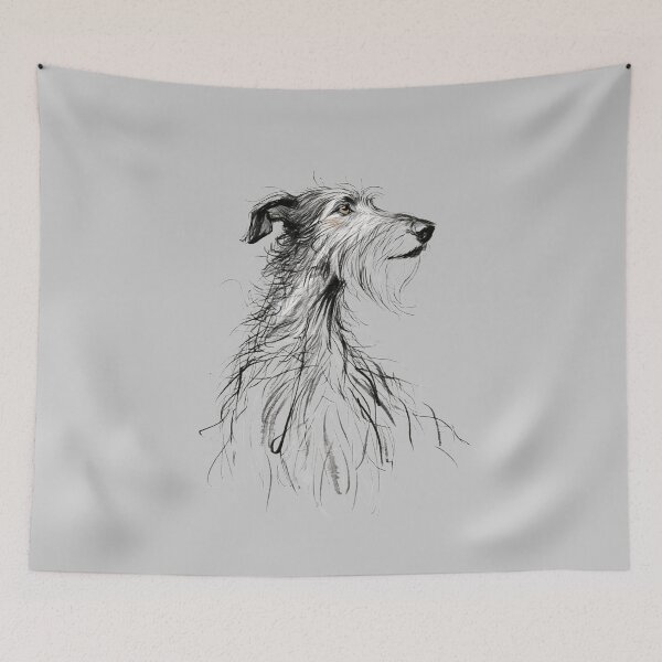 Item preview, Portrait of a deerhound in a simple line designed and sold by aghnadarragh.
