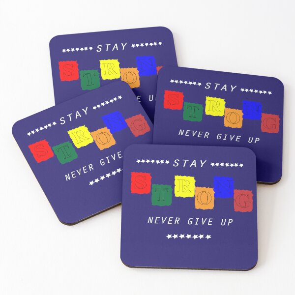 Item preview, Inspirational Stay Strong Never Give Up Colorful Typography Vector Design designed and sold by Carftora786.