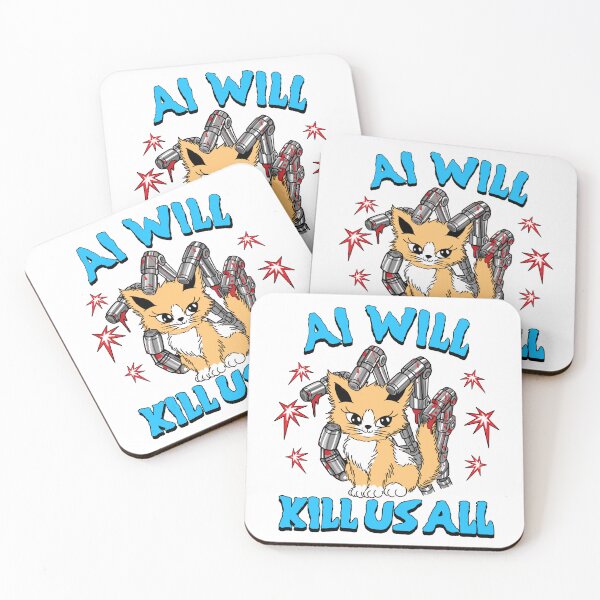 Item preview, AI Will Kill Us All Funny Killer Robot Cat designed and sold by happy.fishwater.