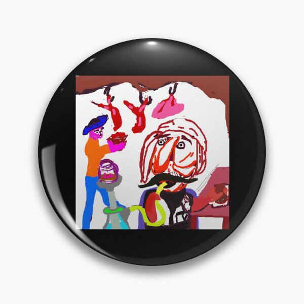 Item preview, Whimsical Butcher Scene with Colorful Characters designed and sold by J-Mindful.