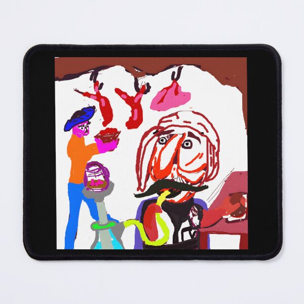 Item preview, Whimsical Butcher Scene with Colorful Characters designed and sold by J-Mindful.