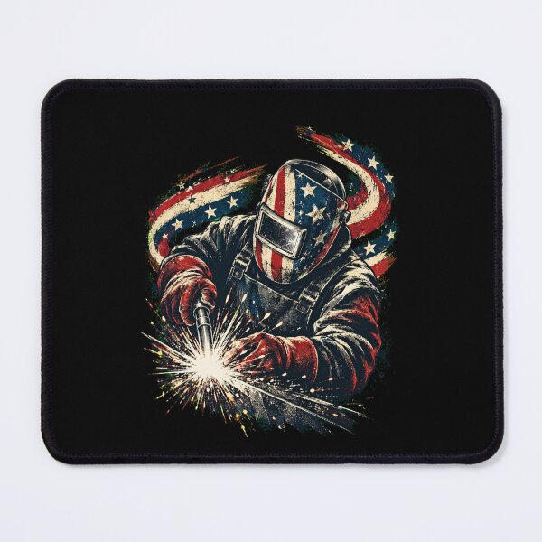 Item preview, Welding Warrior Astronaut American Flag Space Welder designed and sold by THREE LITTLE BEANS.