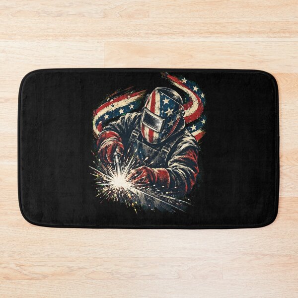 Item preview, Welding Warrior Astronaut American Flag Space Welder designed and sold by THREE LITTLE BEANS.
