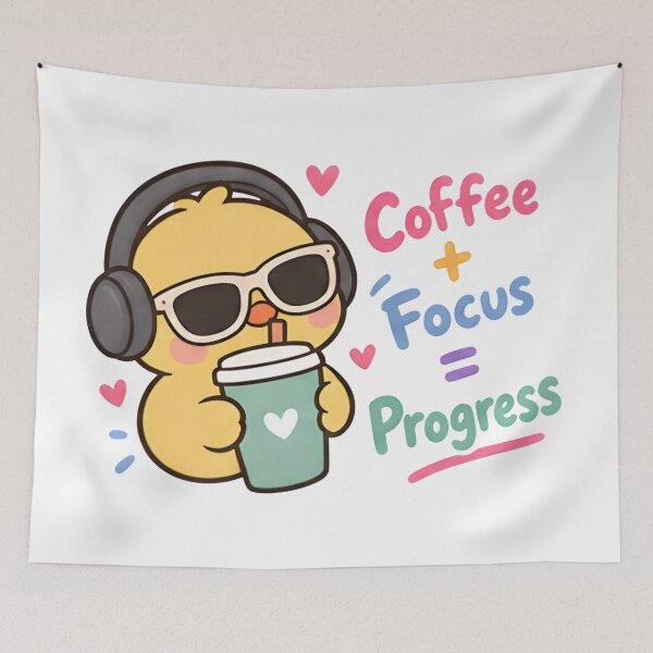 Item preview, Coffee And Focus Duck - Cute Study Motivation designed and sold by Duck lovers.
