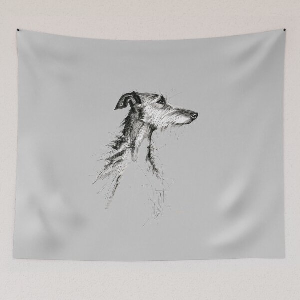 Item preview, Portrait of a deerhound in a simple line designed and sold by aghnadarragh.