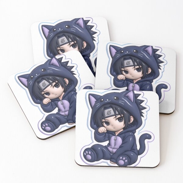 Item preview, Kawaii Chibi Ninja Boy - Dark Cat Onesie Anime Sticker designed and sold by BlackSyeth.