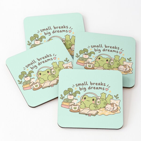 Item preview, Small Breaks Big Dreams – Cute Frog Reading with Coffee designed and sold by JrNergal.