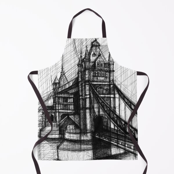 Item preview, Tower Bridge London Sketch – Black and White Architectural Cityscape Art designed and sold by IlustratorCAT.