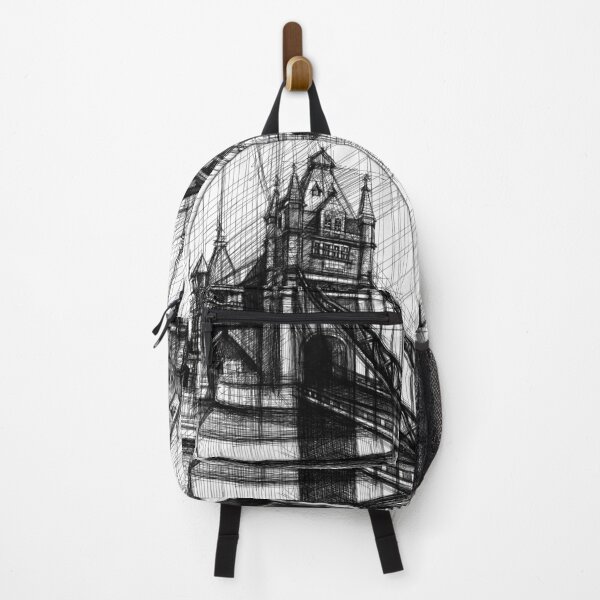 Item preview, Tower Bridge London Sketch – Black and White Architectural Cityscape Art designed and sold by IlustratorCAT.