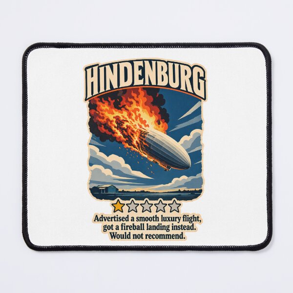 Item preview, Hindenburg One Star Review - Funny Aviation Disaster Dark Humor designed and sold by Neurospicy Trolls.