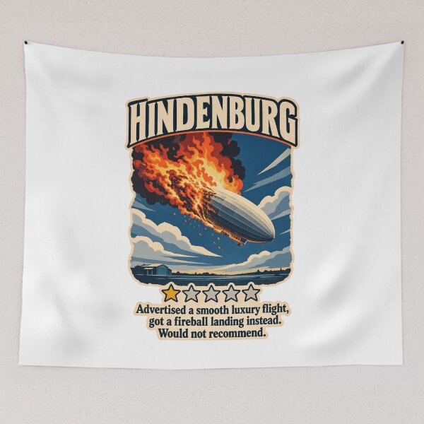 Item preview, Hindenburg One Star Review - Funny Aviation Disaster Dark Humor designed and sold by Neurospicy Trolls.