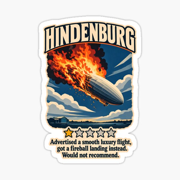 Item preview, Hindenburg One Star Review - Funny Aviation Disaster Dark Humor designed and sold by Neurospicy Trolls.
