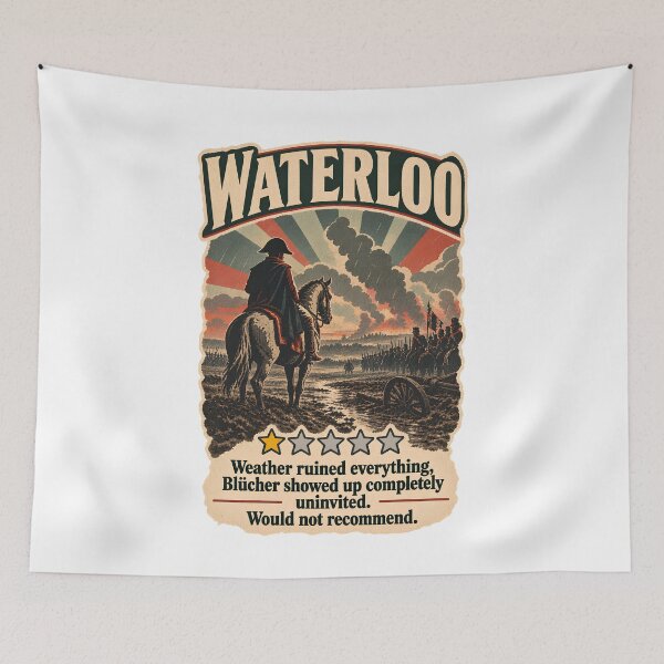 Item preview, Waterloo One Star Review - Funny Napoleon Defeat History Meme designed and sold by Neurospicy Trolls.