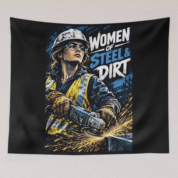 Item preview, Women Of Steel Dirt Tradeswoman Construction Shirt designed and sold by StudioBilly3000.