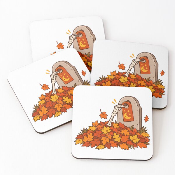 Item preview, Skeleton Gravestone Autumn Leaves Humor Halloween Introvert designed and sold by nortowelcomics.