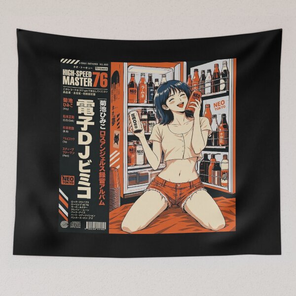 Item preview, Retro Japanese Anime Cyberpunk DJ Girl Pixel Art designed and sold by zumerdiego.