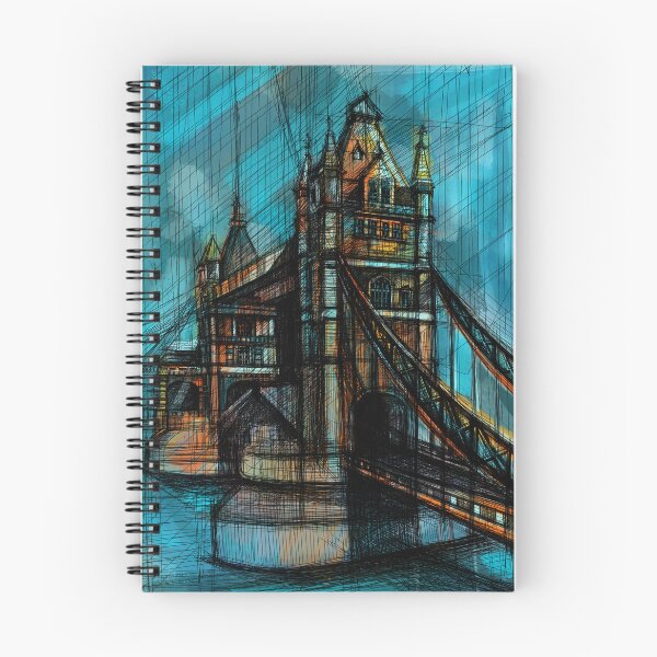 Item preview, Colorful Tower Bridge London Art – Turquoise Architectural Cityscape designed and sold by IlustratorCAT.