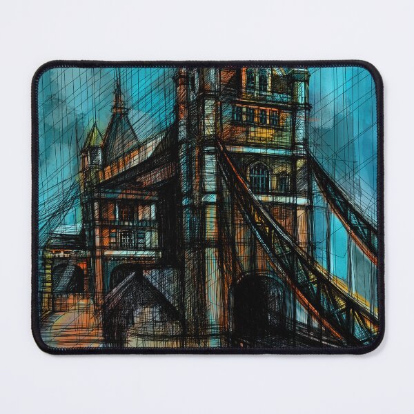 Item preview, Colorful Tower Bridge London Art – Turquoise Architectural Cityscape designed and sold by IlustratorCAT.