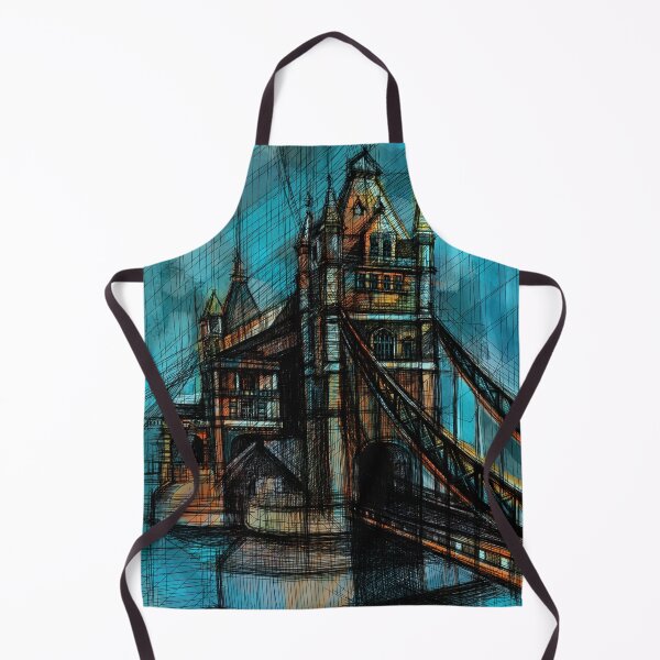 Item preview, Colorful Tower Bridge London Art – Turquoise Architectural Cityscape designed and sold by IlustratorCAT.