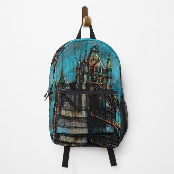 Item preview, Colorful Tower Bridge London Art – Turquoise Architectural Cityscape designed and sold by IlustratorCAT.