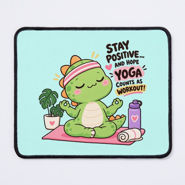 Item preview, Cute Dinosaur Yoga – Funny Workout & Self Care Design designed and sold by JrNergal.