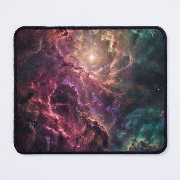 Item preview, Ember & Emerald – Crimson & Jade Nebula Wall Art designed and sold by OandSDesigns23.