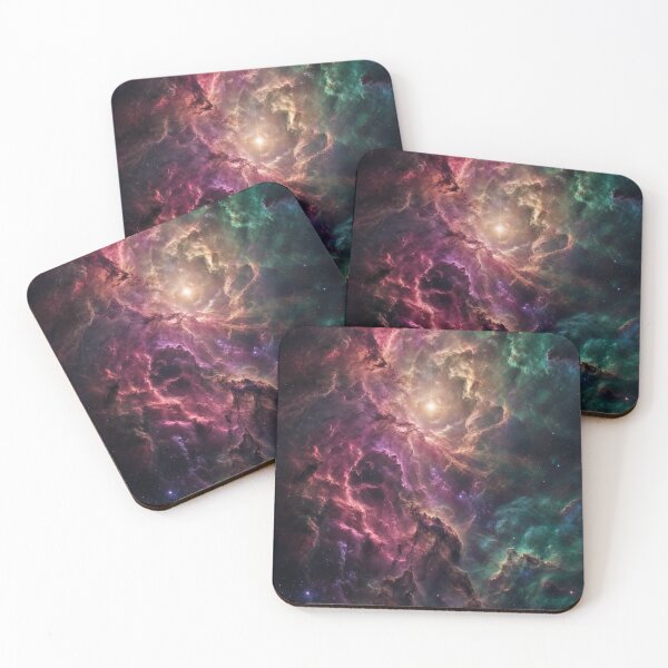 Item preview, Ember & Emerald – Crimson & Jade Nebula Wall Art designed and sold by OandSDesigns23.