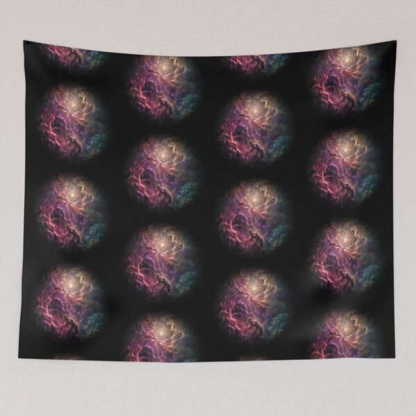 Item preview, Ember & Emerald – Crimson & Jade Nebula Wall Art designed and sold by OandSDesigns23.
