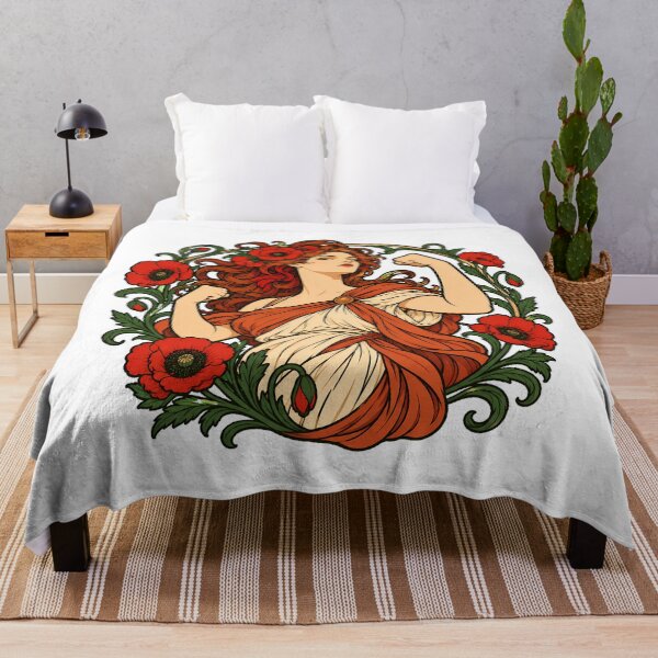 Item preview, Power Woman Poppy Art Nouveau Feminist Icon designed and sold by nortowelcomics.