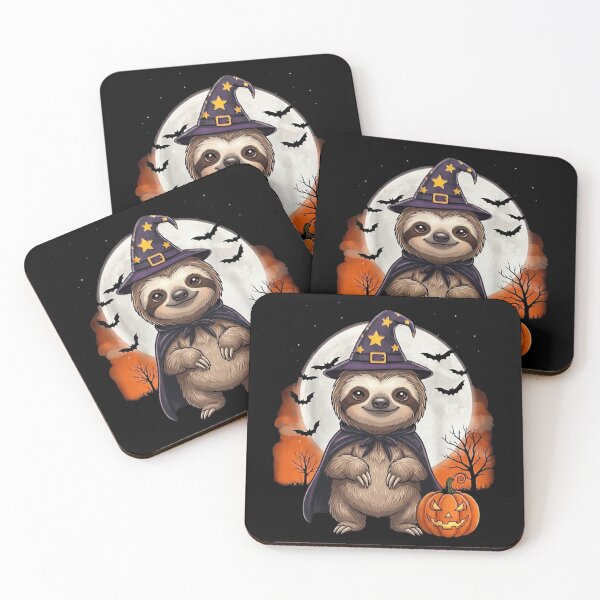 Item preview, Cute Sloth Halloween Witch Costume Pumpkin Moon Spooky Autumn designed and sold by Anime  ⭐⭐⭐⭐⭐.