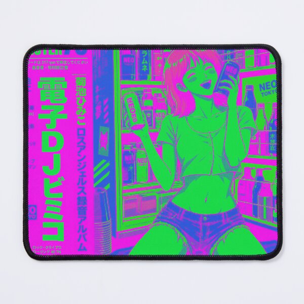 Item preview, Retro Japanese Anime Cyberpunk DJ Girl Pixel Art designed and sold by zumerdiego.
