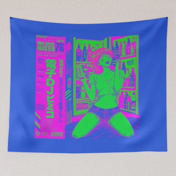 Item preview, Retro Japanese Anime Cyberpunk DJ Girl Pixel Art designed and sold by zumerdiego.