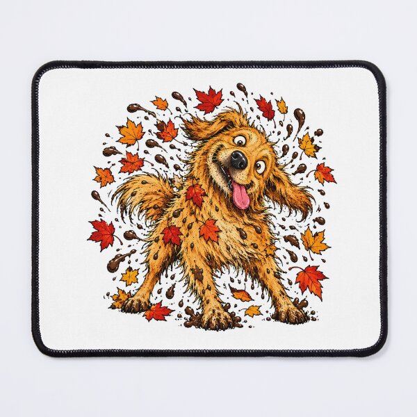 Item preview, Muddy Retriever Shaking Leaves Autumn Dog designed and sold by nortowelcomics.