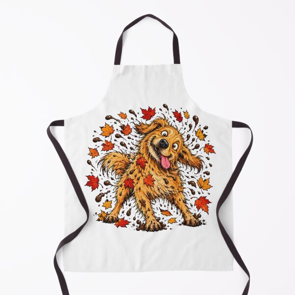 Item preview, Muddy Retriever Shaking Leaves Autumn Dog designed and sold by nortowelcomics.