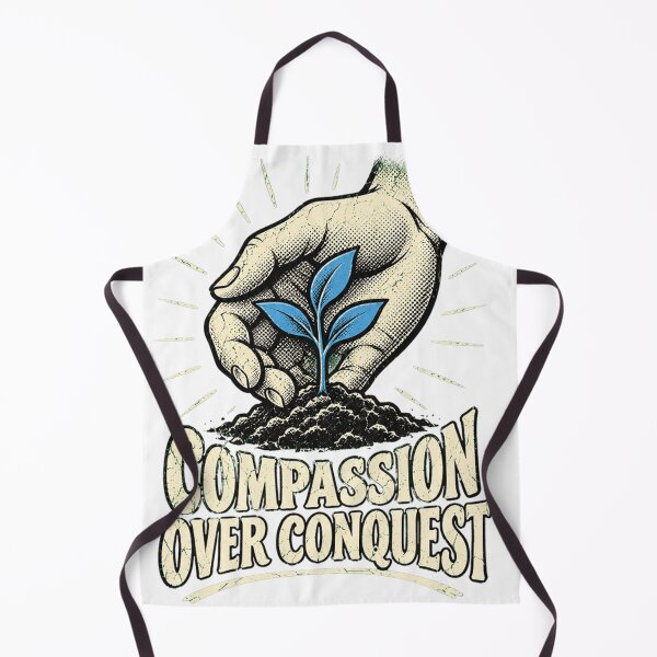 Item preview, Compassion Over Conquest – Values-Driven Quote Design designed and sold by RokomariFabric.