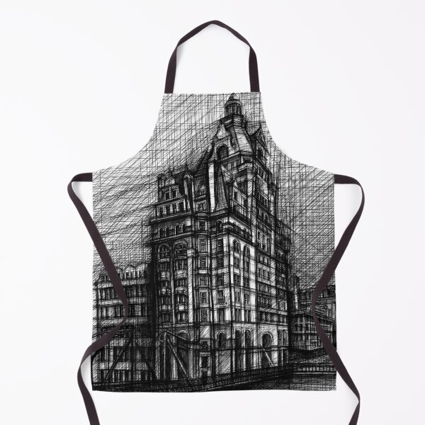 Item preview, Victorian Corner Building Sketch – Black and White Historic Architecture designed and sold by IlustratorCAT.