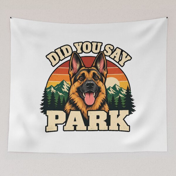 Item preview, Park Dog Excited Shepherd Sunset Dog Owner designed and sold by nortowelcomics.