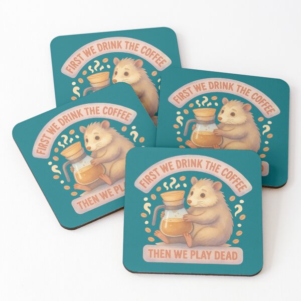 Item preview, Funny Opossum First We Drink Coffee Play Dead designed and sold by MarCinu Art.